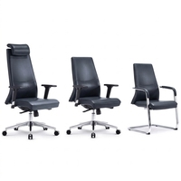 Chaise de bureau de direction en cuir PU, structure en acier inoxydable, pivotante, hauteur réglable, confortable, usage commercial