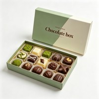 Boîte en papier personnalisée pour truffes au chocolat avec impression à l'encre de soja, emballage cadeau biodégradable pour bonbons et desserts