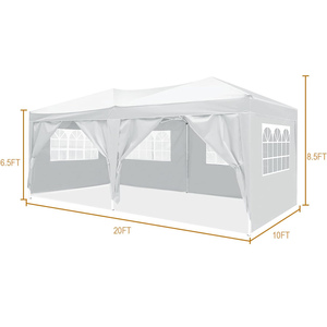 10x20FT Metal Folding Pop-Up <b>Canopy</b> Tent 6 Removable Sidewalls <b>Waterproof</b> UPF 50+ Outdoor Furniture Event Gazebo Party Beach - Product Image 5