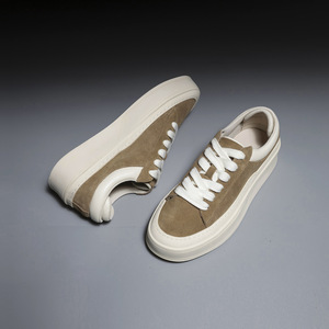 Chaussures décontractées en daim mat kaki, chaussures de marche quotidiennes, baskets de rue, plateforme épaisse et souple, légères, antidérapantes, confortables et amortissantes - Product Image 4