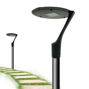Lampe de jardin LED noire mince en forme de 7, série J04, support à une seule jambe, bouclier rond, couvercle d'orifice - Product Image 6