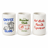 Tasse en céramique grès au design minimaliste avec slogan original, pour café, expresso et matcha, ODM pour la maison, la cuisine et le bureau