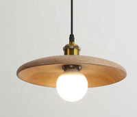 Noric – lampe en bois massif avec douille en cuivre E27, ampoule suspendue, lampe de plafond pour la cuisine de la maison
