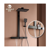 Douche numérique à haute pression pour salle de bain, eau froide et chaude, avec valve en cuivre, montage mural, ensemble de douche pour salle de bain