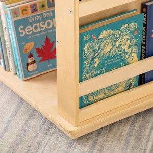 Montessori Wooden Rotating Bookshelf <strong>Round</strong> Bookshelves Library Book Rack For Kid Home Cabinet Bookcase Shelf Library Furniture - Product Image 5