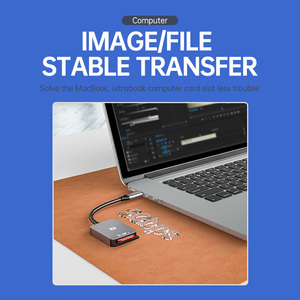 Fb sd4.0 UHS-II TF 3.0 Kim Loại Đầu đọc thẻ USB đen đầu đọc thẻ với micro USB cài đặt hỗ trợ CF SD TF thẻ bên ngoài - Product Image 5