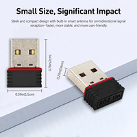 Adaptador WiFi USB inalámbrico de banda única de 2,4 GHz con controlador gratuito de 150 Mbps, tarjeta de red Plug and Play para