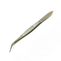 Pince chirurgicale manuelle de haute qualité pour usage dentaire, en acier inoxydable, à bec courbé dentelé, pour tissus et coton, certifiée CE
