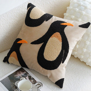 Funda De Almohada cuadrada de animales para niños de pingüino bonito Estilo nórdico Simple Ins costura personalizable hogar sofá cama cojín antipolvo - Product Image 6
