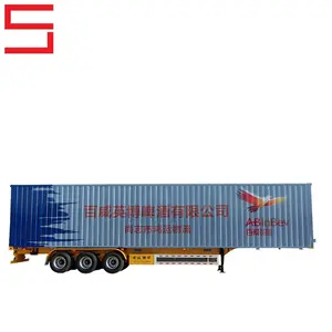 SINO Dry Van Box Semi Trailer AUTO Tri Eixos 50 Toneladas Reboques De Caminhão De Aço 13m Side Tipping Truck Trailer Carga Máxima 150 Ton