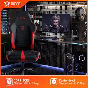 Chaise de jeu de course <span class=keywords><strong>personnalisable</strong></span> Judor Siège de jeu en cuir à hauteur réglable avec repose-pieds Design convertible - Product Image 6