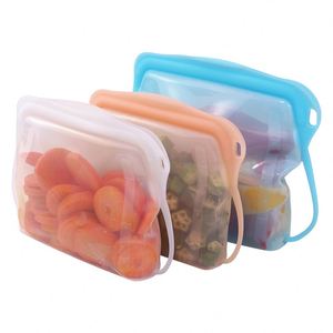 Custom Design Logo Leakproof Multifunction Stand-up Leakproof Reusable Silicone Storage Food <b>Bag</b> - Product Image 2