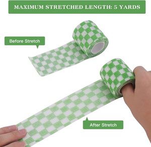 2024 không thấm nước đàn hồi chất lượng cao 4.5cm không dệt thiết kế in vuông bán buôn thể thao y tế cố kết băng cho vật nuôi - Product Image 2