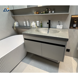 ZGSTONE Plan de lavabo en pierre frittée de style moderne, luxueux et écologique, avec vasque intégrée, pour salle de bain <span class=keywords><strong>d</strong></span>'hôtel - Product Image 5