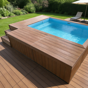 Piscine rectangulaire en fibre de verre de 22 pieds, robuste, avec canapé et fontaine, pour hôtel et villa - Product Image 1