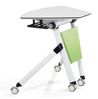 Table de bureau pliable combinée et flexible avec roulettes verrouillables, rangement facile pour l'école et le bureau