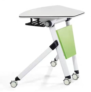 Mesa de estudio escolar plegable y combinable, móvil, apilable, multi-forma, para formación y estudio en grupo - Product Image 5