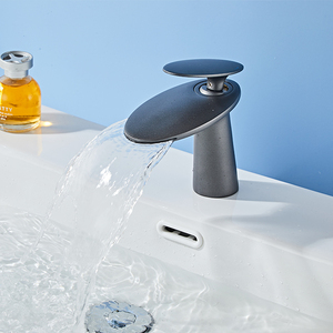 Grifo de lavabo tipo <span class=keywords><strong>cascada</strong></span> para baño, monomando, de un solo orificio, de latón macizo, con válvula de cerámica contemporánea - Product Image 5