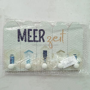 Letreros Rústicos de Madera Hechos a Mano en Alemán con 5 Ganchos de Madera, Perchero de Pared con Corte Láser, Decoración para Colgar en la Pared - Product Image 5