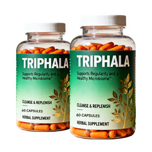 Grosir OEM kapsul Triphala suplemen Herbal Vegan organik dengan Amla & Bibhitaki & Haritaki - Product Image 1