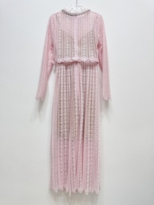 Bettergirl 2025 nuevo Otoño Invierno vestido <span class=keywords><strong>de</strong></span> cuello redondo <span class=keywords><strong>de</strong></span> manga larga <span class=keywords><strong>de</strong></span> encaje <span class=keywords><strong>rosa</strong></span> - Product Image 6