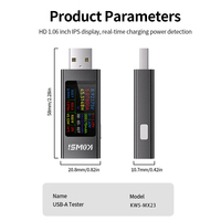 Ampèremètre à KWS-MX23 tension compteur de puissance HD 1.06 pouces IPS affichage multi-fonction USB testeur DC 4-30V 0-8A USB2.0