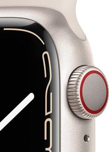 Per <span class=keywords><strong>Apple</strong></span> <span class=keywords><strong>Watch</strong></span> Serie 7 (<span class=keywords><strong>GPS</strong></span> 41mm) Display AMOLED Quadrato, Cassa in Alluminio Starlight con Cinturino Sport Starlight Regular (Ricondizionato) - Product Image 4