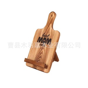 Soporte de madera para recetas con base para almacenamiento de utensilios de cocina, estante de 1 nivel para uso en escritorio - Product Image 2