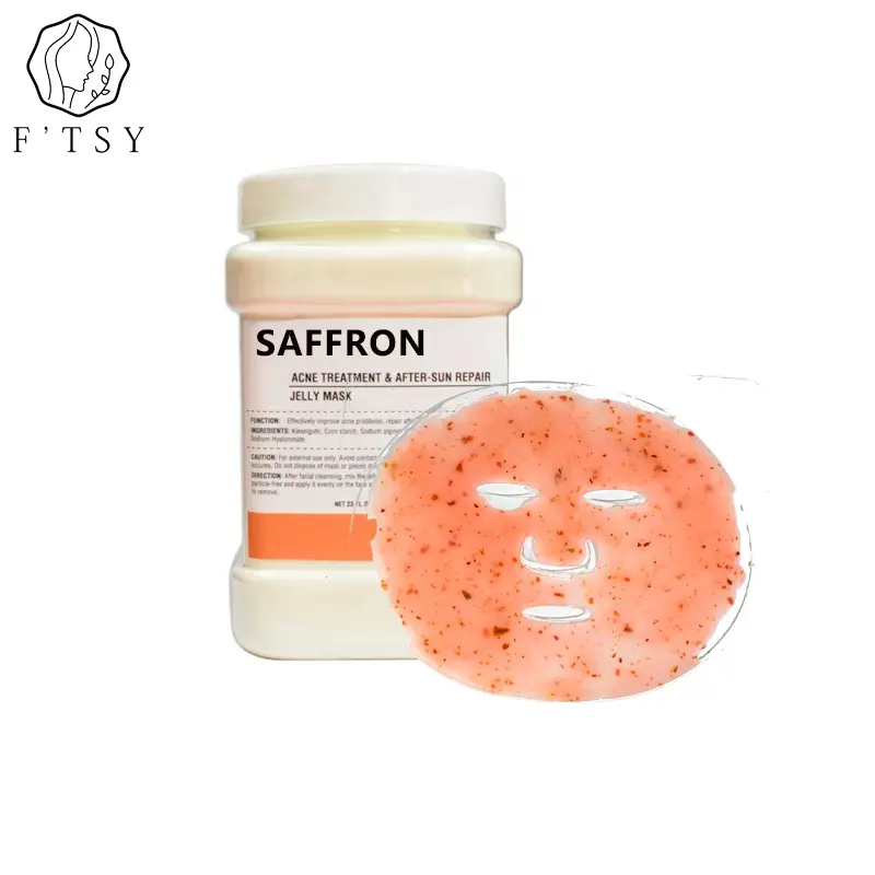 OEM Acceptable Calming Repairing Pore Tightening Moisturizing Hydrating Soft Film Powder Saffron Hydro Jelly Mask