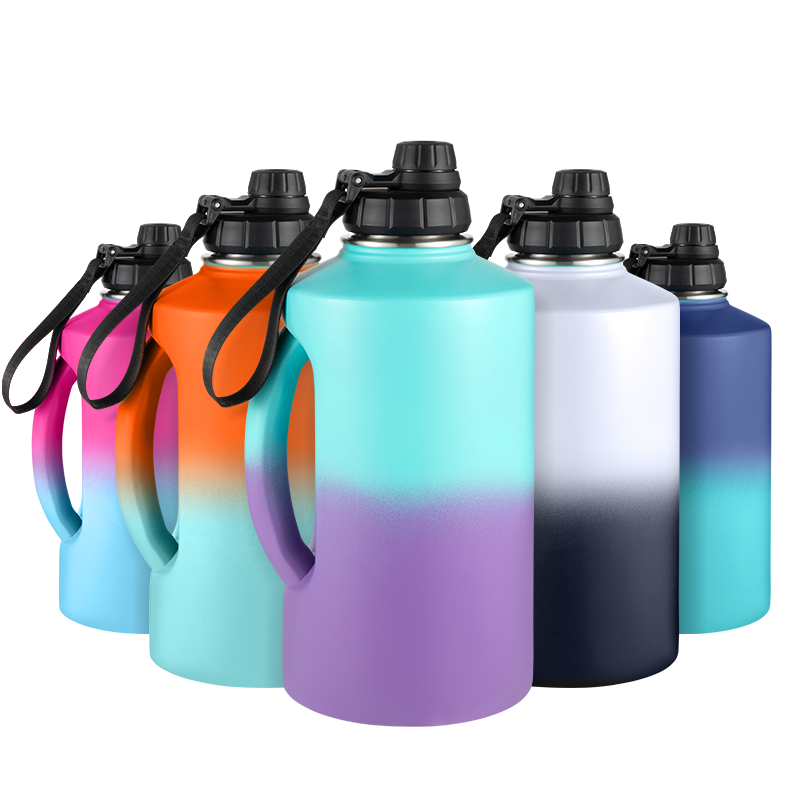 2022 Новое поступление 2.2L бутылка для воды большой емкости из нержавеющей стали bpa бесплатно с различными крышками