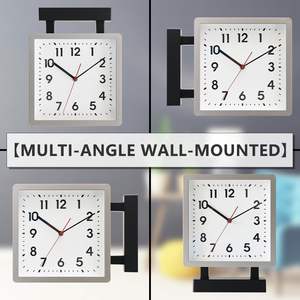 両面壁掛け時計 クラシックステーションスタイル 静音クォーツムーブメント 家庭用リビングルームの装飾用 - Product Image 4
