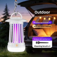 Lampe anti-moustiques portable sans fil rechargeable, piège à insectes UV 365nm, piège à mouches, lanterne suspendue pour camping et terrasse extérieure