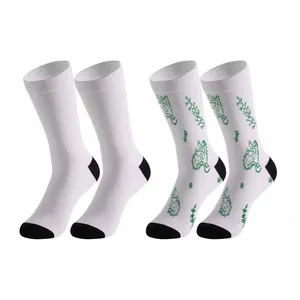12Pairs özelleştirilmiş boş süblimasyon erkek çorap DIY kadınlar yetişkin için ısı transferi beyaz Polyester çorap