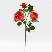 Rote Rosen Künstliche Blumen Realistische Langstielige Seidenrosen-Bouquets für Party, Zuhause, Hochzeit, Tischdekoration, Büro, DIY-Deko