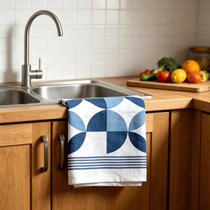 Serviette de cuisine en coton tissé uni, grande taille, design personnalisé, très absorbante, séchage rapide, pour le nettoyage des vaisselle et des tasses - Product Image 1