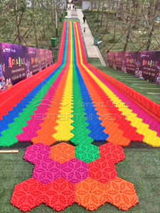 لعبة حديقة المغامرة في الهواء الطلق تحفيز شريحة كبيرة جافة قوس قزح الشريحة غير بالطاقة بارك الشريحة - Product Image 2