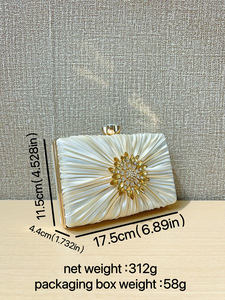 New Cross-border Socialite Silk Dinner <b>Clutch</b> Bag for Women's and Cheongsam Events Matching Dress Polyester Tanjing - Product Image 4