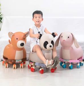 Sillón Infantil de Peluche <span class=keywords><strong>con</strong></span> Cuatro Diseños, Asiento de Peluche Convertible para Niños de 4 a 8 Meses, Juego de Mesa y Silla de Aprendizaje para Niños <span class=keywords><strong>con</strong></span> Ruedas - Product Image 2