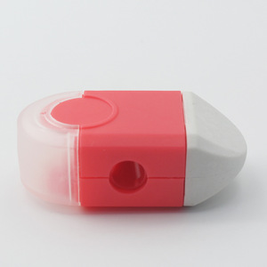 Taille-crayon portable standard 3 couleurs avec fonction gomme - Product Image 3