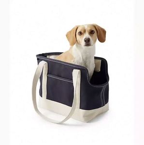 Bolso de lona de algodón hecho a mano personalizado de fábrica BSCI, bolso de transporte para perros y gatos, bolso de viaje portátil para mascotas - Product Image 4