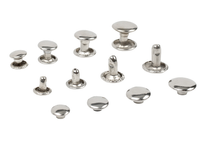 Double capuchon Rivets et clous pour sacs à main, cuir, ceinture, acier inoxydable, 100 lots 6/7/8/9/10/12mm
