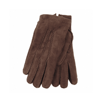 Gants de sécurité industriels robustes en cuir suédé marron, antistatiques, résistants à l'abrasion et à la chaleur, sans latex, à manchette droite