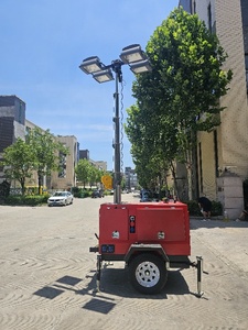 Nhà Máy Bán Hàng Trực Tiếp Xách Tay LED Chiếu Sáng Diesel Trailer Ánh Sáng Tháp Chiếu Sáng Khẩn Cấp 7M Manual Mast - Product Image 2