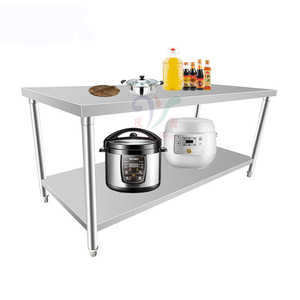 Nhà máy cung cấp thương mại nhà bếp bảng thép không gỉ Bảng thực phẩm chuẩn bị nhà bếp bàn làm việc với backsplash - Product Image 2