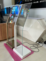 Affichage numérique OLED transparent sans cadre, avec animation, pour salle d'exposition, musée, vitrine de luxe, présentoir sur pied