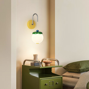 French Retro Style Wall <b>Lamp</b> LED E27 Switch Control Creamy Decorative Ambient Light for Bedroom Children's Room Hallway - Product Image 2