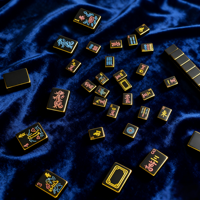 Permainan Papan Mahjong Amerika Hitam Modern Mewah Portabel Ramah Lingkungan Set Permainan Meja yang Menyenangkan