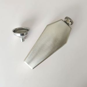 Halloween Gifts Spider Brushed Surface 304 Stainless Steel 100ML 3.5oz Hexagon Coffin Shape Hip Flask - Product Image 4