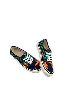 Zapatos de Lona de Corte Bajo con Diseño de Tablero de Ajedrez Estilo Hawaiano para Primavera, Verano y Otoño, Parte Superior de Cuero Genuino, Impermeables y Transpirables - Product Image 2