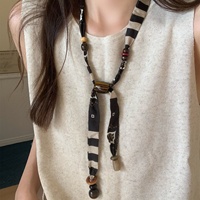 Collier écharpe rétractable en tissu acrylique rétro Maillard Moyamiya Vintage, accessoires de bijoux pour femmes